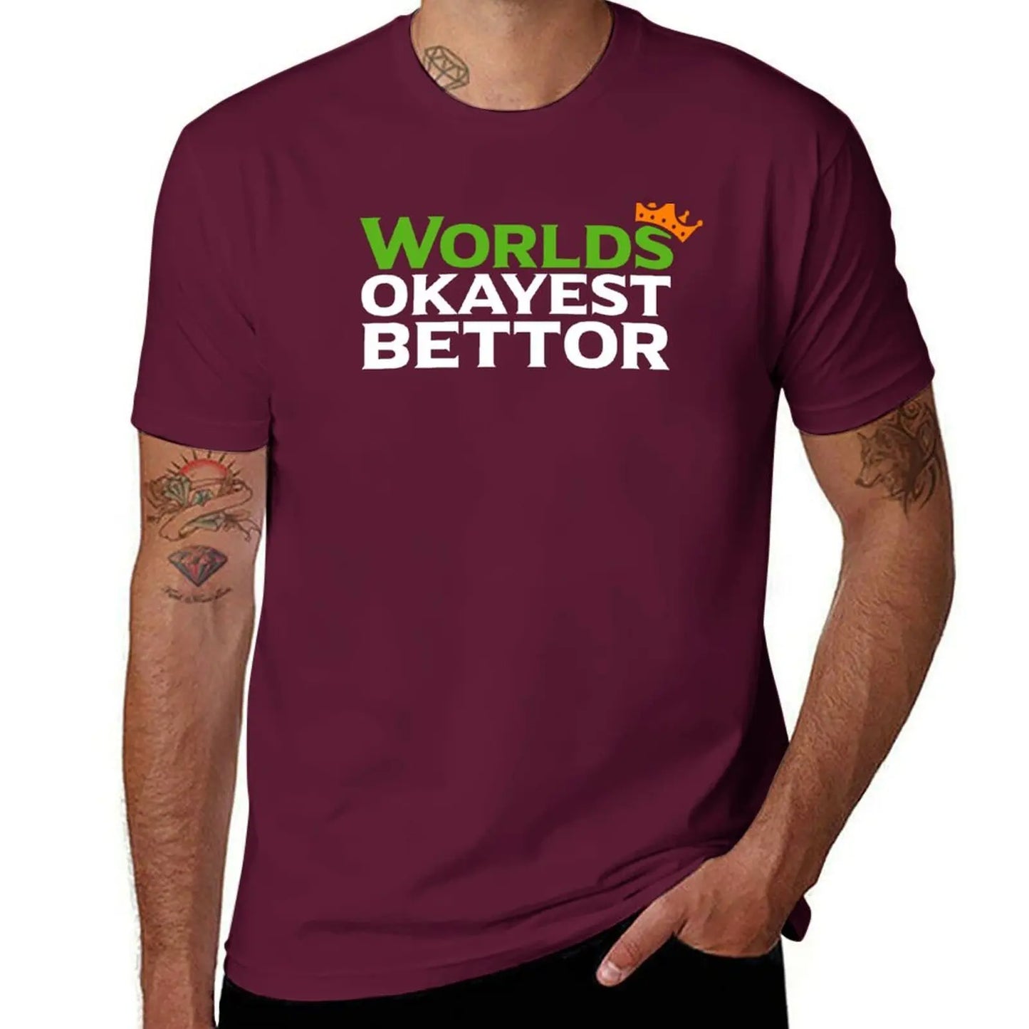 World's Okayest Bettor Funny Sports Betting T-Shirt – Football & Basketball Gambling Gift for Men - Premium  from Lizard Vigilante - Just $23.88! Shop now at Lizard Vigilante