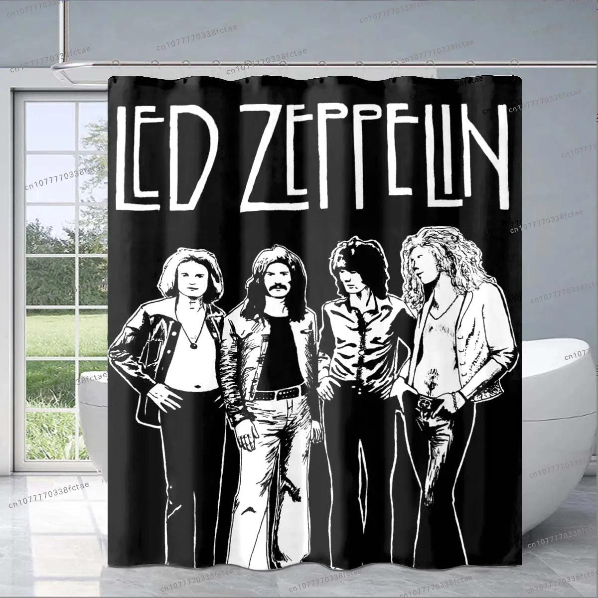 Rock and Roll Band LED Zeppelined Shower Curtain Retro Zep Heavy Metal Rock Band Shower Curtain Bathroom Fashion Decoration Gift - Premium shower curtain from Lizard Vigilante - Just $29.99! Shop now at Lizard Vigilante