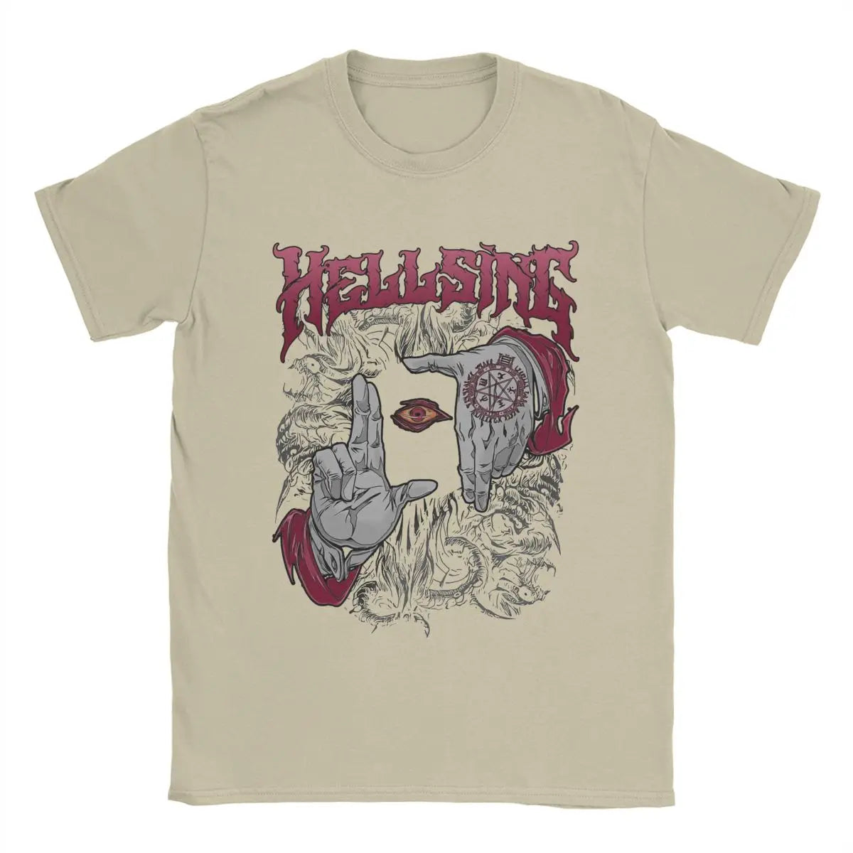 Hellsing Dark Gothic Men's T Shirts Anime Novelty Tees Short Sleeve Crew Neck T-Shirt 100% Cotton Graphic Clothes - Premium  from Lizard Vigilante - Just $19.99! Shop now at Lizard Vigilante