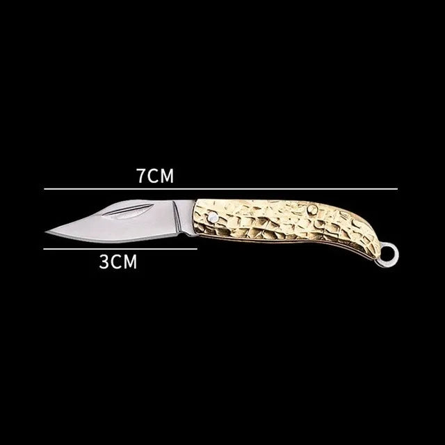 Mini Brass Folding Knife Sharp Delicate Knife Gift Outdoor Carry Key Chain Pendant Pocket Knife Self-defence Delivery Tools - Premium  from Lizard Vigilante - Just $5.99! Shop now at Lizard Vigilante