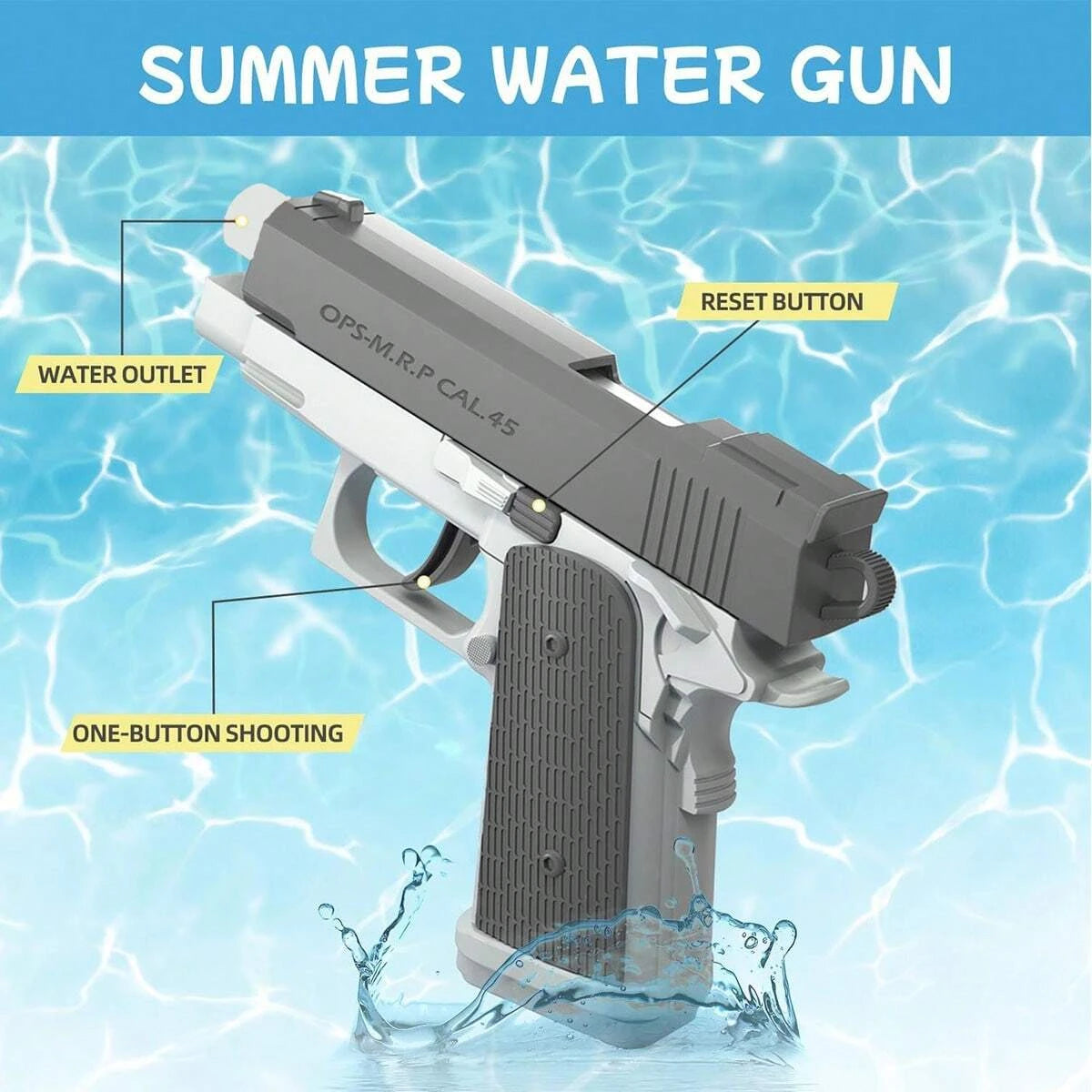 M1911 Water Blaster Pistol Toy - Realistic Squirt Gun for Kids and Adults, Perfect for Summer Pool and Beach Games - Premium toy from Lizard Vigilante - Just $4.99! Shop now at Lizard Vigilante