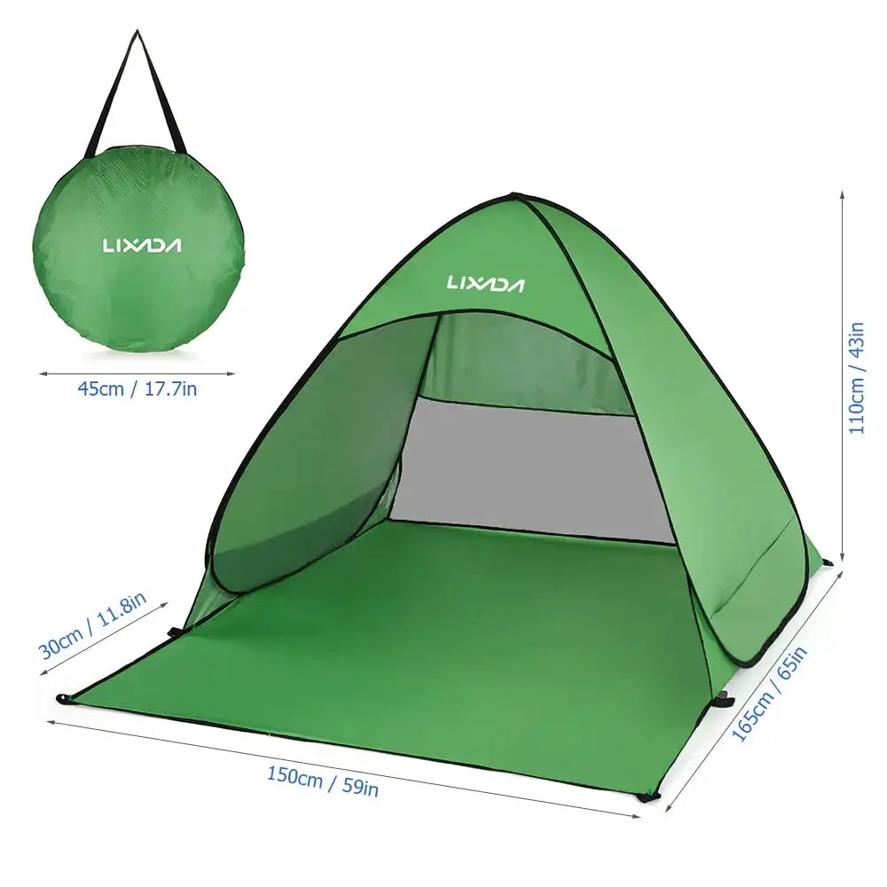Lixada Automatic Instant Pop Up Beach Tent Lightweight Outdoor UV Protection Camping Fishing Tent Cabana Sun Shelter