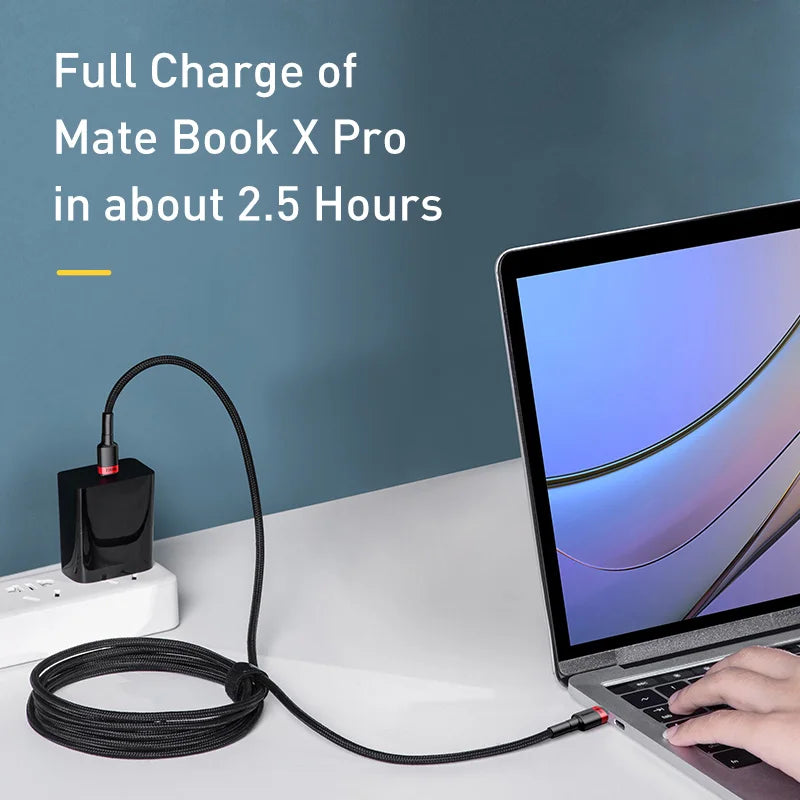 Baseus 100W USB-C to USB-C PD Fast Charging Cable – 5A Quick Charge 3.0 for MacBook, Samsung, Xiaomi, and More (2M) - Premium cable from Lizard Vigilante - Just $49.99! Shop now at Lizard Vigilante