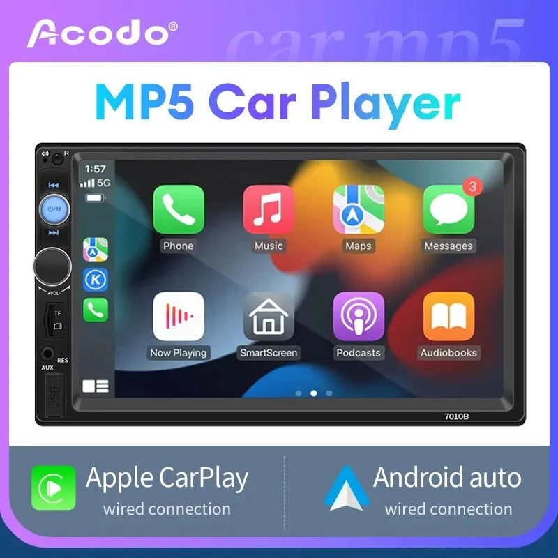 Acodo 2din Car Radio 7inch Carplay Android Auto Multimedia MP5 Player Car Stereo Bluetooth USB TF FM For Toyota Honda Car Radio - Lizard Vigilante