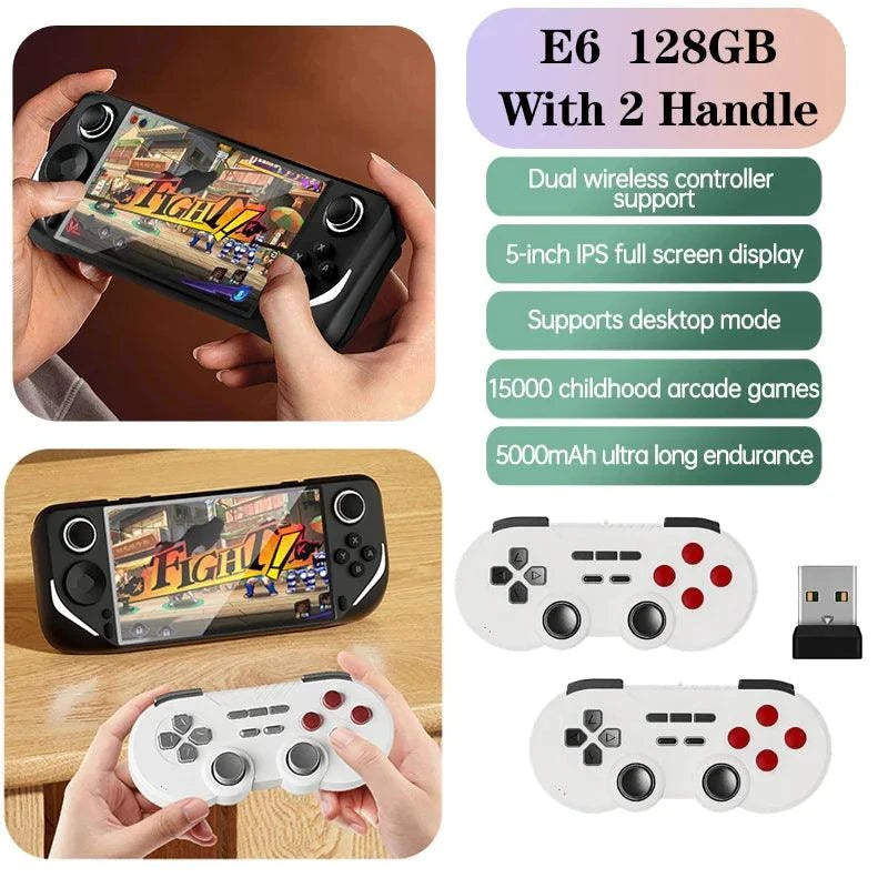 E6 Handheld GAME Console Portable Video Game 5-inch IPS Screen Retro Gamebox With 2.4G Wireless Controller Support PSP PS1 N64 - Lizard Vigilante