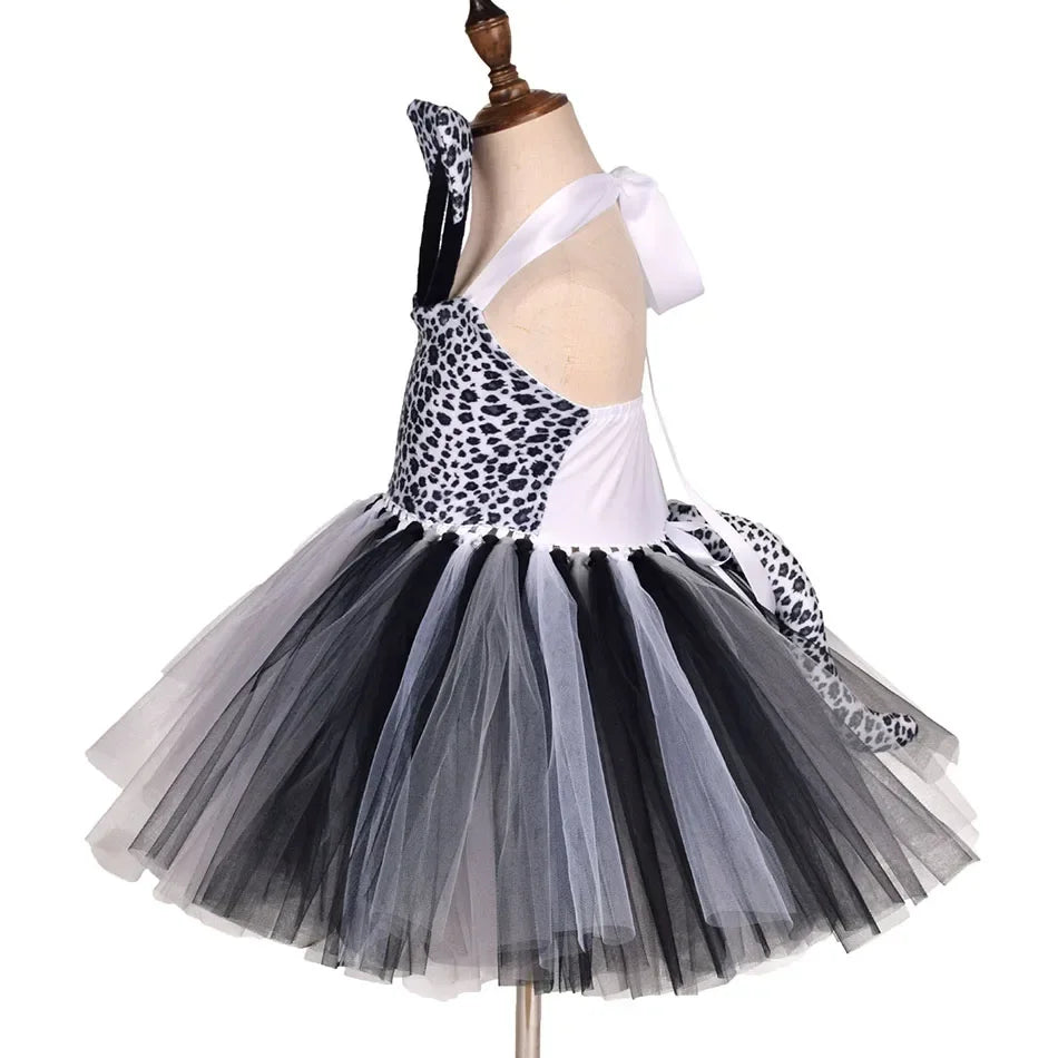 Halloween Animal Cosplay Costume for Children Forest Theme Cows Tiger Giraffe Leopard Zebra Tutu Dresses Performance Dance Sets