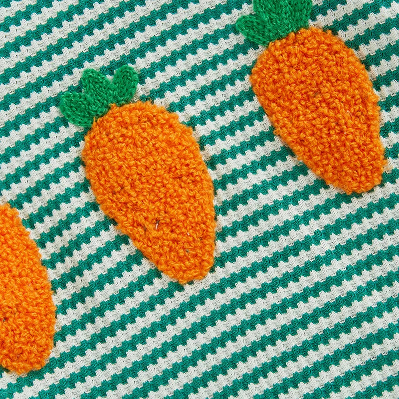 Adorable Infant Unisex Hoodies Rompers Spring Outfits Easter Bunny Carrot Embroidered Long Sleeve Bodysuits Jumpsuits