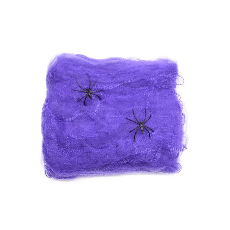 Halloween Decorations Artificial Spider Web Stretchy Cobweb Scary Party Halloween Decoration for Bar Haunted House Scene Props
