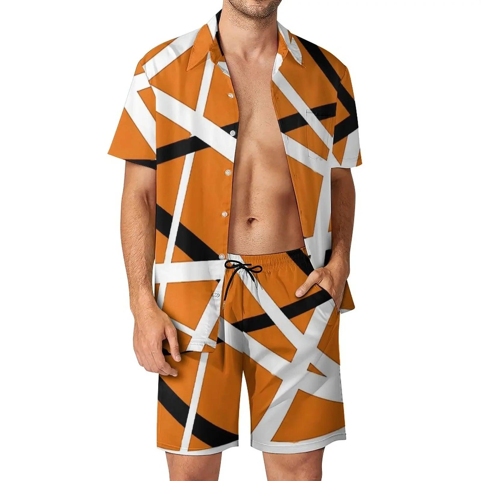 Van Halen Shirt Sets 3D Printed Men Casual Fashion Short Sleeves Shirts Oversized Beach Shorts Hawaiian Streetwear Suits Clothes - Premium  from Lizard Vigilante - Just $27.99! Shop now at Lizard Vigilante