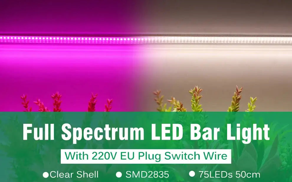 Grow Light 220V Full Spectrum LED Bar Light for Plants 50cm Phyto Lamp for Plant Veg Flowers Greenhouse Tent 4000K 380-780nm