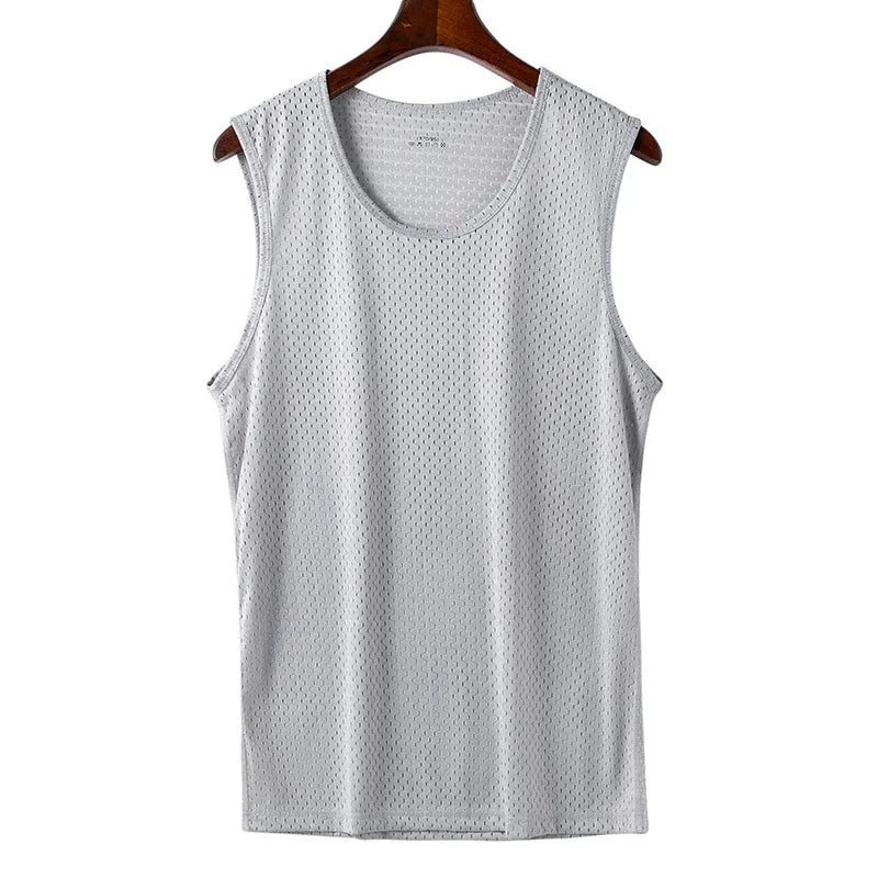 Men's Ice Silk Quick-Drying Vest – Breathable Mesh Sleeveless T-Shirt for Summer - Premium tank top from Lizard Vigilante - Just $22.88! Shop now at Lizard Vigilante