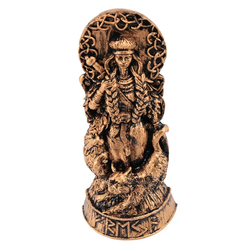 2X Freyja Statue Freya Norse Gods Carving Altar Heathen Asatru Viking God Goddes Sculpture Scandinavian Pantheons-A-AT64