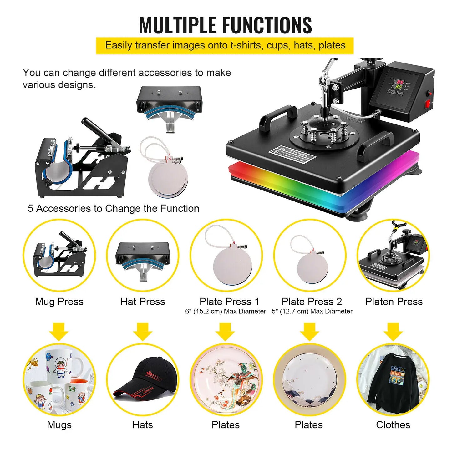 VEVOR 11oz-15oz Mug Heat Press Mini Machine | Handheld Ceramic Cup Press for Sublimation & DIY Tumblers | Auto Printing for Gifts - Premium heat press machine from Lizard Vigilante - Just $313.99! Shop now at Lizard Vigilante