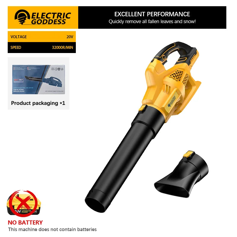 Electric Goddess EG-32000R — Cordless 6-Gear Air Blower Beast | 20V Compatible Superpower for Snow, Leaves, Dust & Chaos