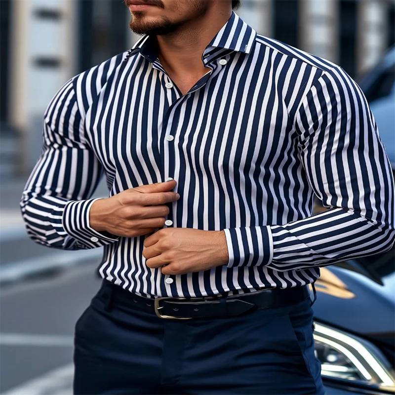 Royal Vice Men’s Luxury Striped Silk Shirt – Business Rebel Fit Up To 6XL - Premium shirt from dsers - Just $23.99! Shop now at Lizard Vigilante