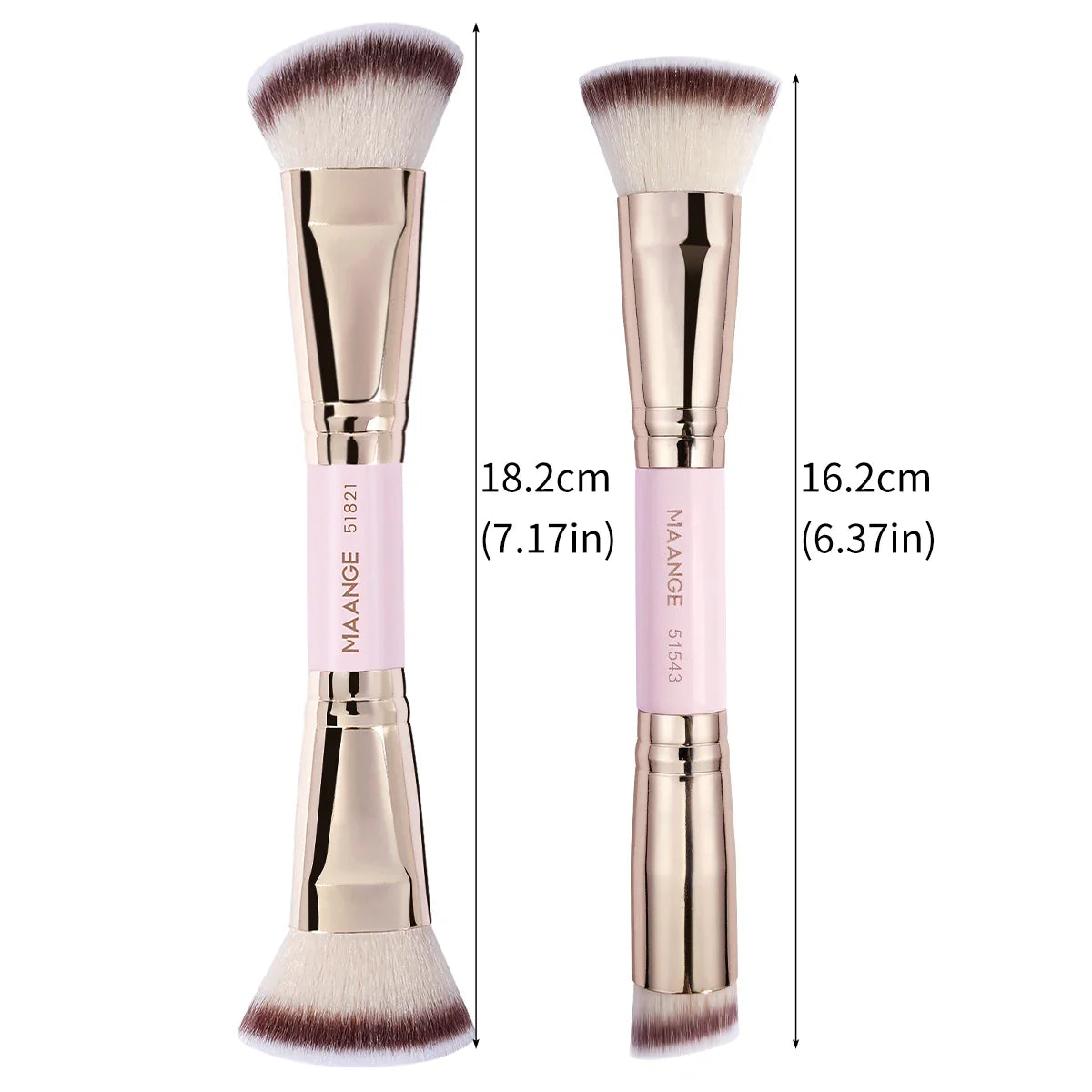 MAANGE 2PCS Foundation Brush Set for Liquid Cream Powder Contour Buffing Blending Concealer Face Brush Cosmetic Makeup Tools