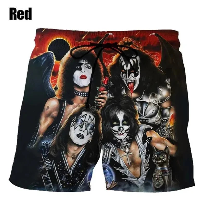 KISS Love Gun 3D Print Beach Shorts - Hip Hop Style Swimwear - Premium shorts from Lizard Vigilante - Just $24.88! Shop now at Lizard Vigilante