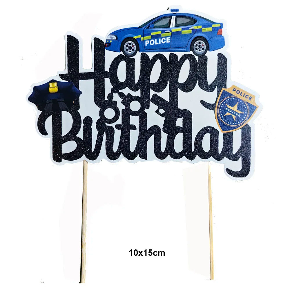 Police Theme Party Decor Police Party Latex Balloons Happy Birthday Banner Police Party Hanging Swirls Police Birthday Supplies - Premium party favors from Lizard Vigilante - Just $3.99! Shop now at Lizard Vigilante