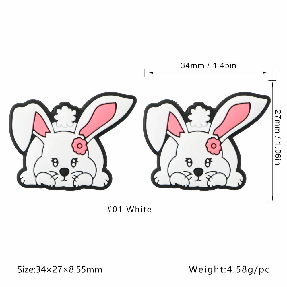 Kovict 5/10Pcs New Focal Silicone Beads Easter Series Bead For Jewelry Making DIY  KeyChain Bracelet Necklace Pen Accessories