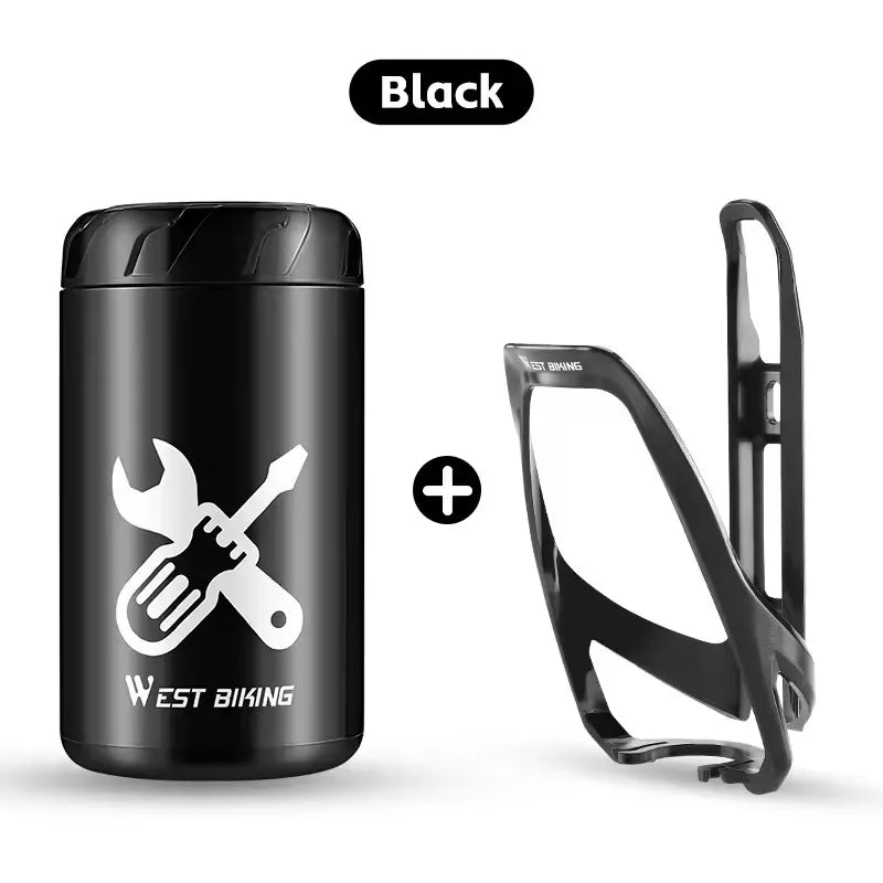 West Biking Portable Cycling Tool Bottle Pod Tire Repair Kit Storage Capsule