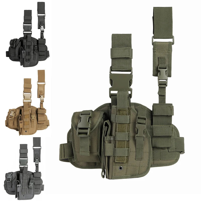 Tactical Leg Gun Holster Outdoor Multi-function Camouflage Bag Tied Leg Pistol Protective Cover Phone Pocket Hunting Gear - Premium  from Lizard Vigilante - Just $29.99! Shop now at Lizard Vigilante