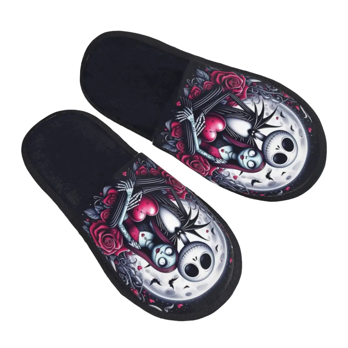 Jack Skellington Memory Foam Slippers – Warm & Fluffy Indoor/Outdoor Halloween Nightmare Shoes - Premium slippers from Lizard Vigilante - Just $23.88! Shop now at Lizard Vigilante