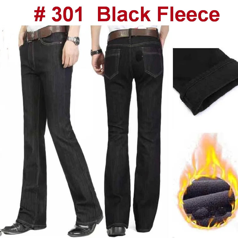 Men's Mid-Rise Elastic Flare Jeans Fashion Men Flare Jeans Men's Denim Pants Multiple Color Size 26-40 - Lizard Vigilante