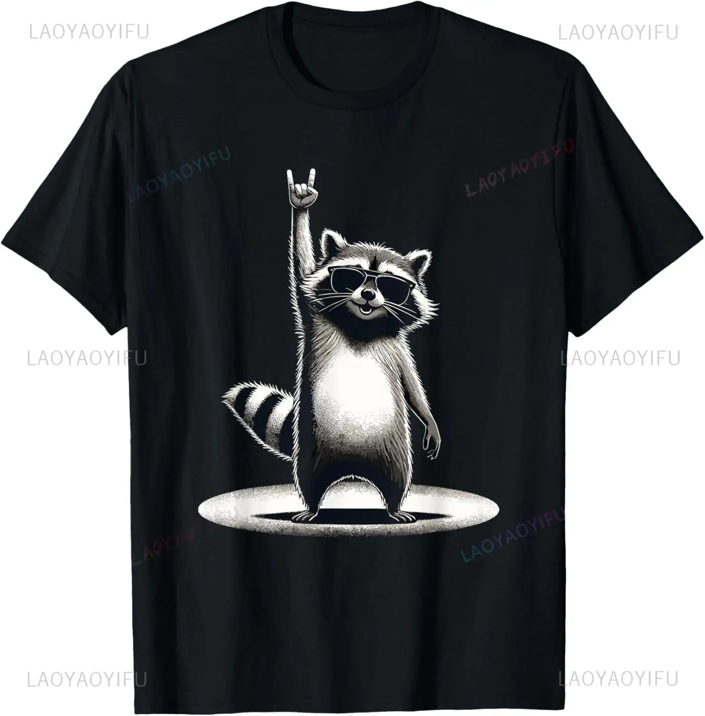 Retro Raccoon Riot Punk Graphic Tee
