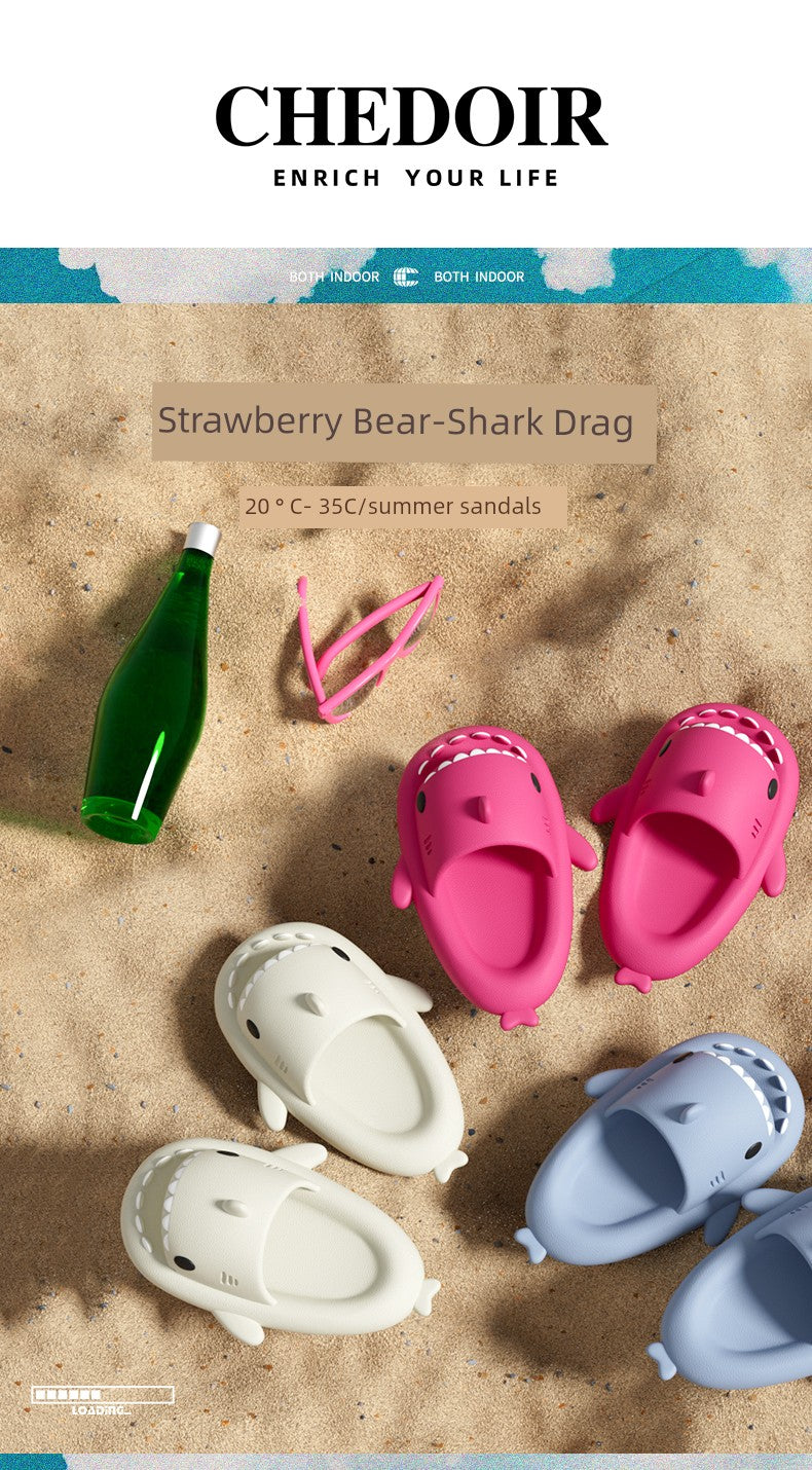 Chedoir Strawberry Bear Women's Deodorizing Filter Shark Slippers - Premium  from Lizard Vigilante - Just $12.99! Shop now at Lizard Vigilante