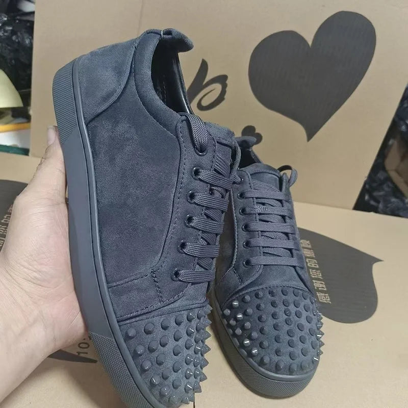 Rivet Riot Cow Suede Platform Sneakers – Men’s Rockstar Spiked Street Shoes 2025 Edition