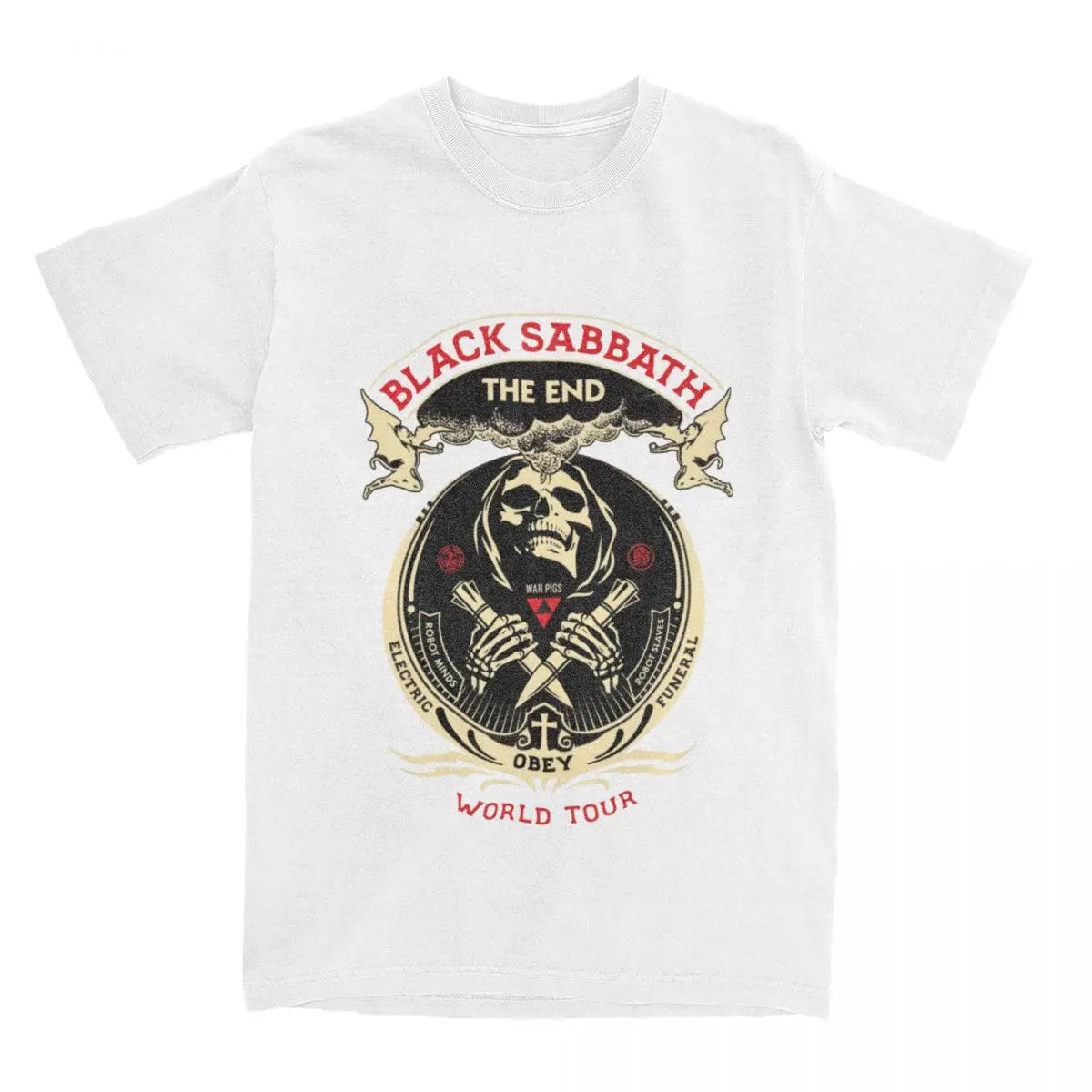 Black Sabbaths The End T-Shirt Men's Cotton Top Tee Retro Rock Band Crewneck Short Sleeve - Premium T-shirt from Lizard Vigilante - Just $23.88! Shop now at Lizard Vigilante