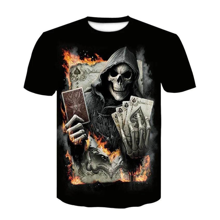 Summer Skull Art Pattern Quick-Dry Men's T-shirt Hip Hop 3D Print Personality Neck Short Sleeve  Fashion Clothes - Premium t-shirt from Lizard Vigilante - Just $22.99! Shop now at Lizard Vigilante