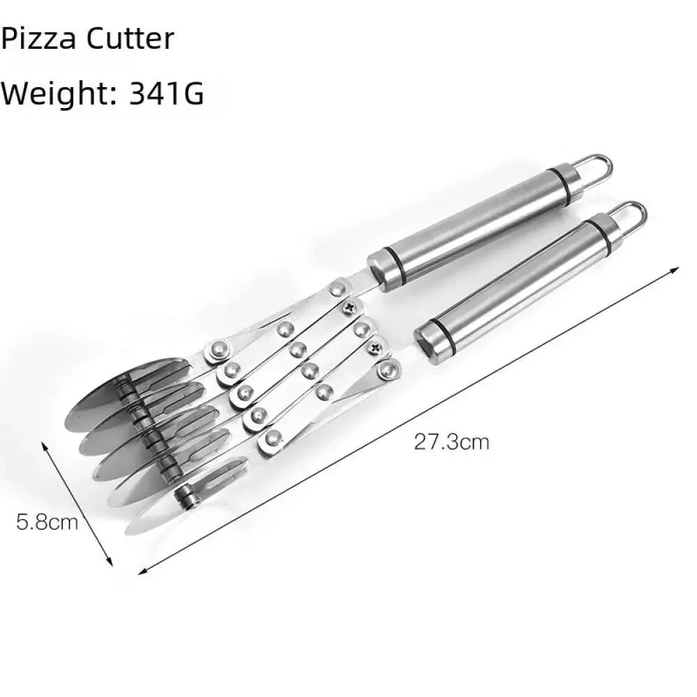 Stainless Steel Multi-Wheel Pizza Cutter – Five-Wheel Roller for Precise Slicing - Premium pizza cutter from dsers - Just $21.99! Shop now at Lizard Vigilante