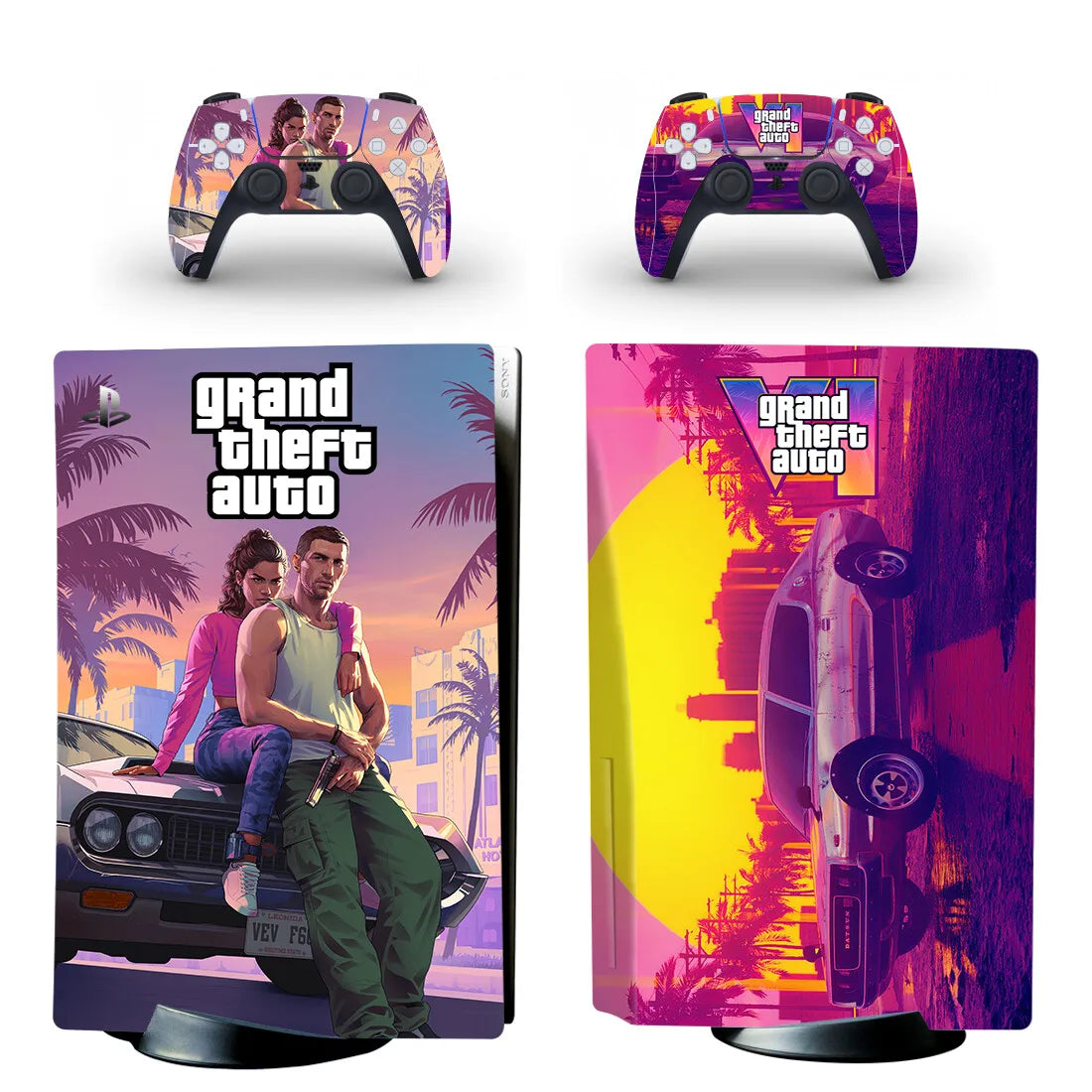 Grand Theft Auto VI GTA 6 PS5 Disc Skin Sticker Protector – Decal Cover for Console and Controller - Premium skin from Lizard Vigilante - Just $26.88! Shop now at Lizard Vigilante