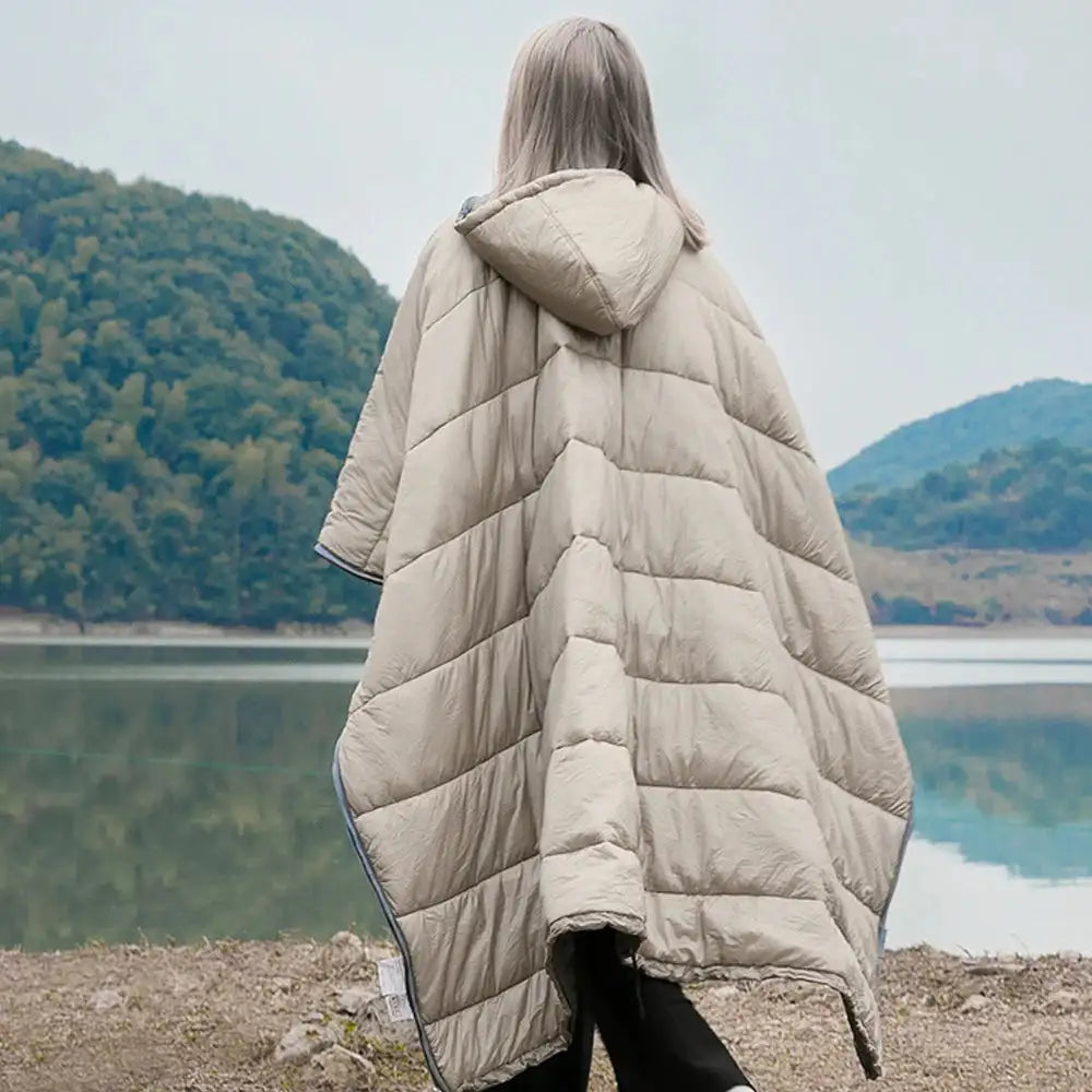 Outdoor Wearable Cloak Sleeping Bag Portable Warming Sleeping Bag Light-weight Cotton Sleeping Bag for Winter Camping Travel