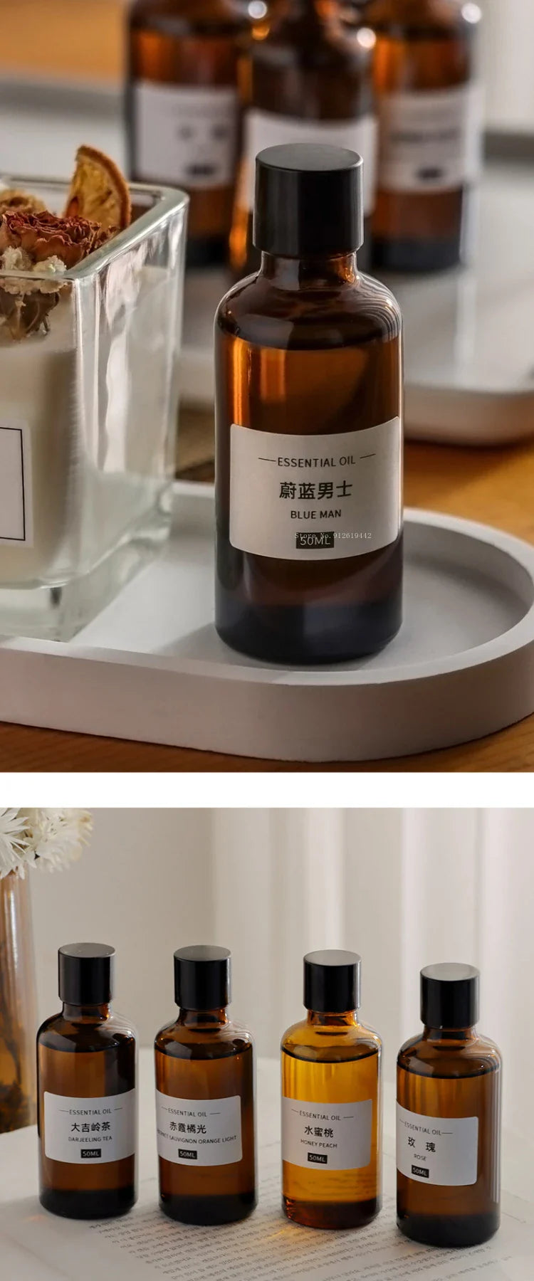 50ml Homemade Natural Plant Aromatherapy Essential Oil Candle Material DIY Oil Soluble Gypsum Wax Sheet Raw Material Fragrance