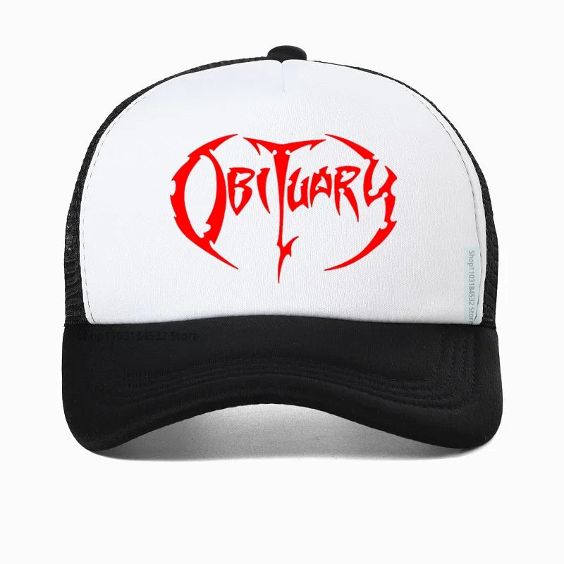 Heavy Metal Rock Music Men's Women's Obituary Baseball Cap - Premium baseball cap from Lizard Vigilante - Just $23.88! Shop now at Lizard Vigilante