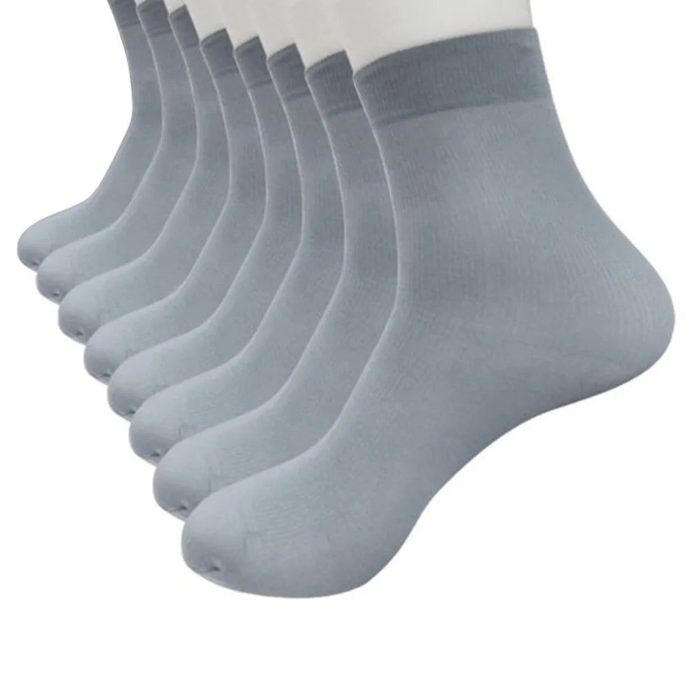 4/8 Pairs Ultra-Thin Bamboo Fiber Socks for Men – Breathable & Comfortable Casual Crew Socks for Summer, Black, Gray, Navy - Premium socks from Lizard Vigilante - Just $22.99! Shop now at Lizard Vigilante