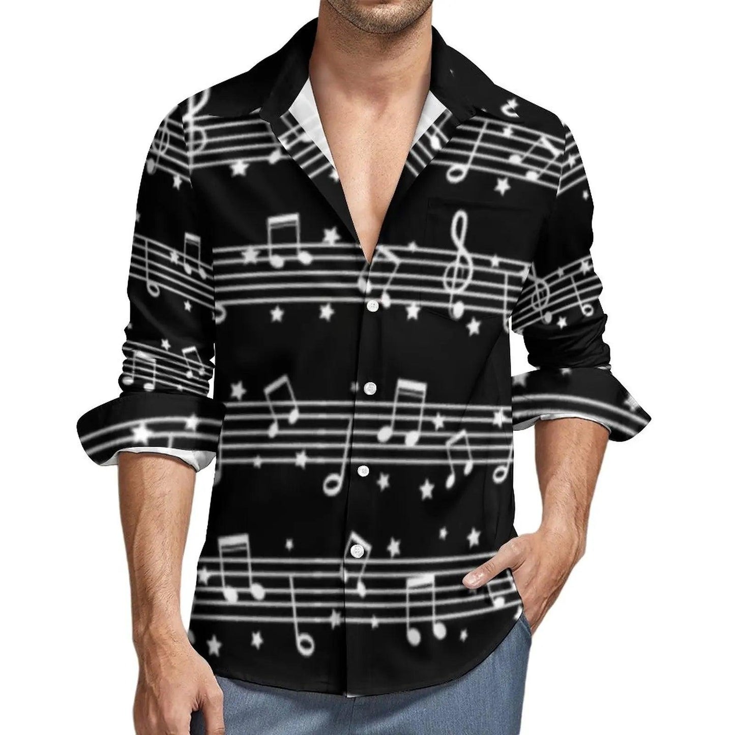 Metal Music Skull Shirt Men Rock Grunge Punk Casual Shirts Autumn Blouses Long Sleeve Cool Oversize Tops Birthday Gift - Premium Long-sleeve shirt from Lizard Vigilante - Just $37.99! Shop now at Lizard Vigilante