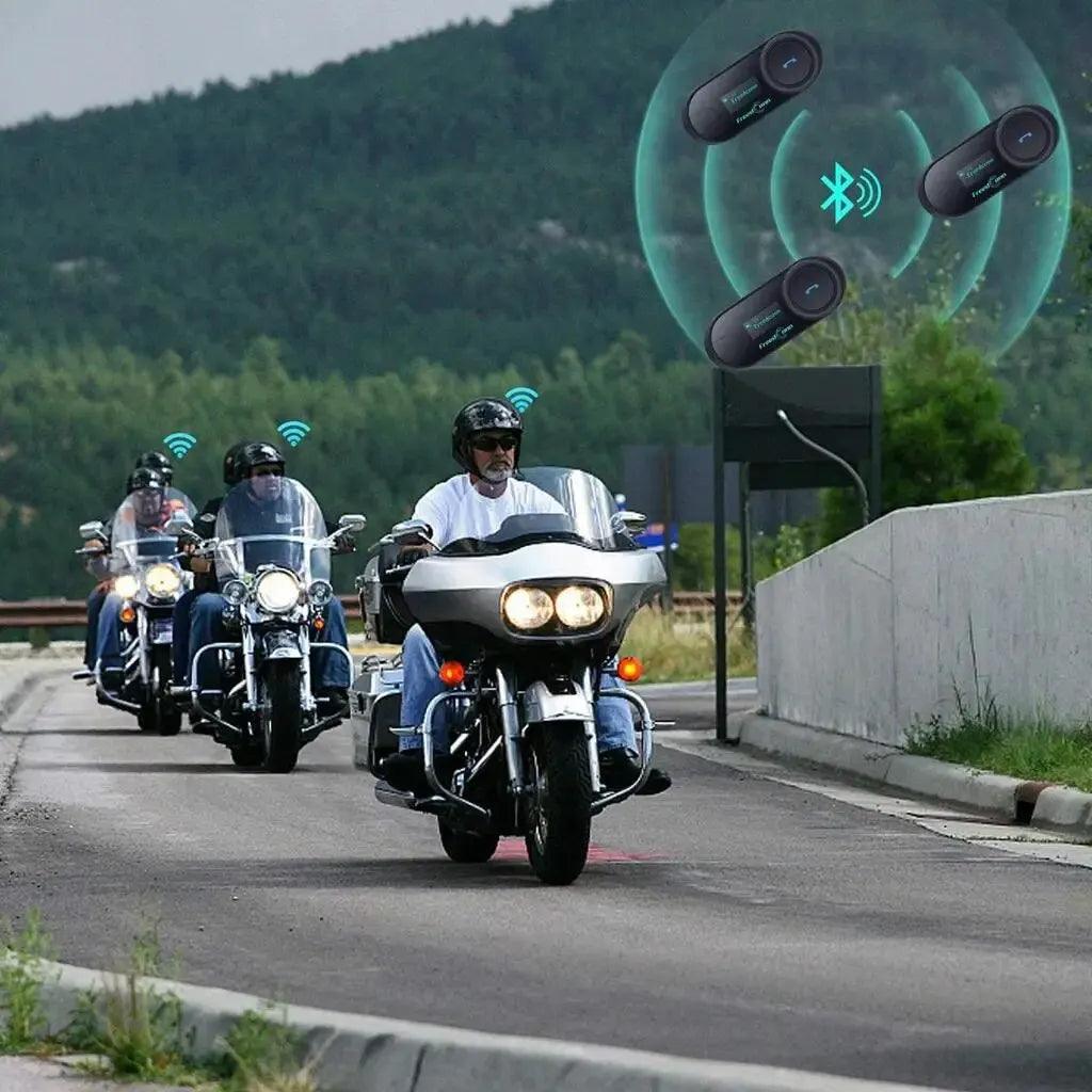 Freedconn T Com SC Bluetooth Motorcycle Intercom Helmet Headsets Wireless Communication Interphone BT 5.0 Music Share 10 Riders - Lizard Vigilante