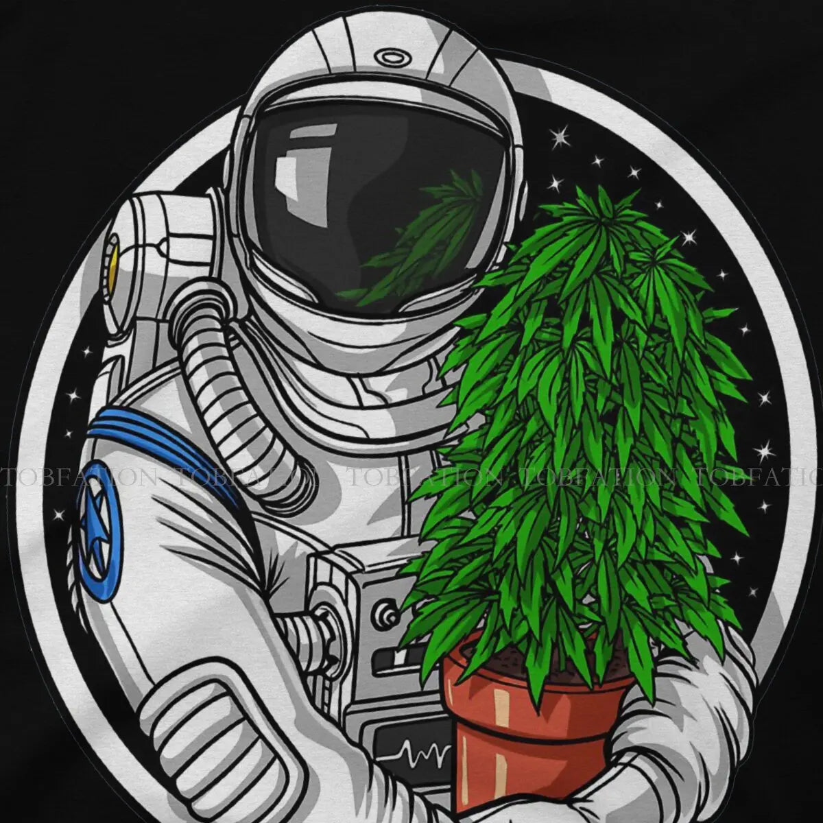 Weed Marijuana 420 Smoking Astronaut T-Shirt – Graphic Harajuku Crewneck Cotton Tee for Men - Premium T-Shirt from Lizard Vigilante - Just $23.88! Shop now at Lizard Vigilante