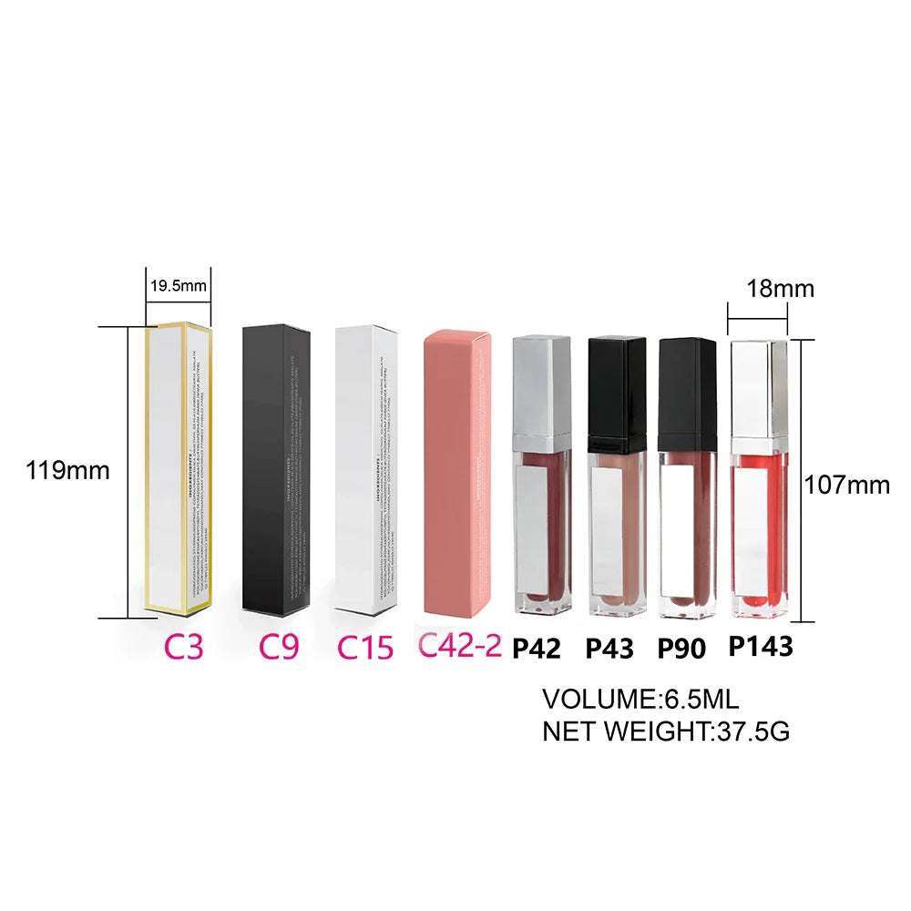 Lip Gloss with Led Light and Mirror Private Label Lipstick Liquid Shiny Colors P42 P43 P90 P143