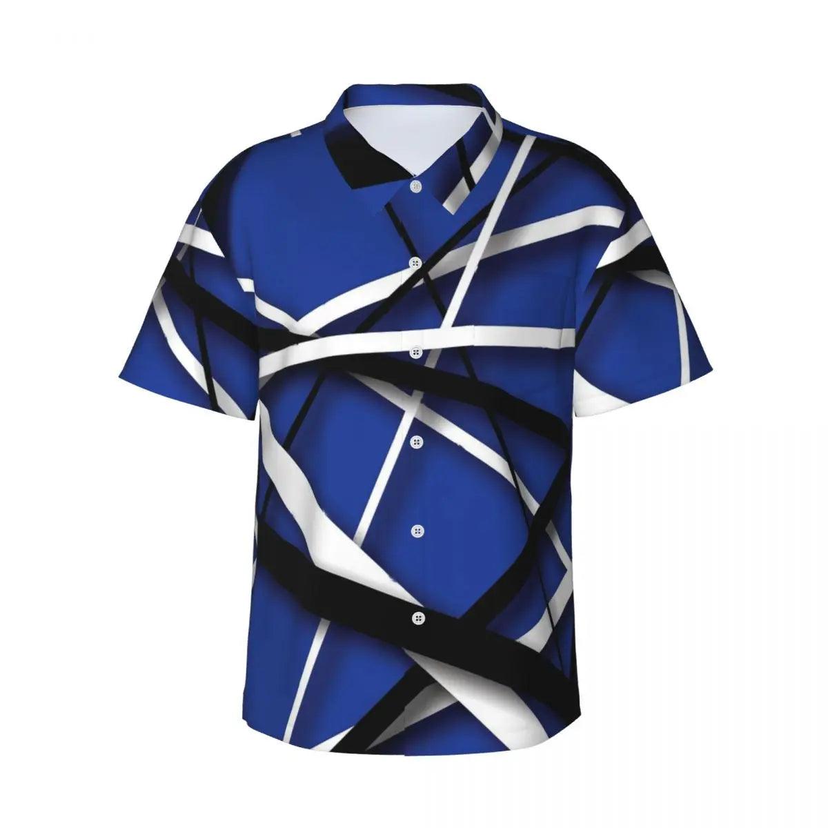 Summer Beach Van Shirt Halen Vans Lines Print Cool Blouse Casual Shirts Male Short Sleeve 1984 Street Clothing - Premium hawaiian shirt from Lizard Vigilante - Just $29.84! Shop now at Lizard Vigilante