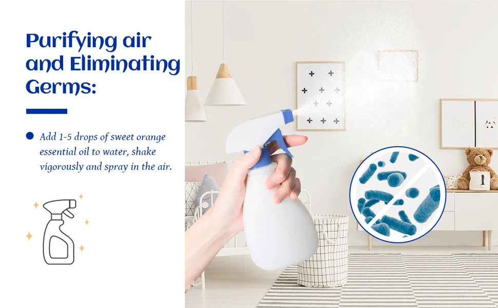 HIQILI 100ML Sweet Orange Essential Oils,100% Pure Nature for Aromatherapy, Diffuser, Humidifier, Massage, Fresh air, Candle