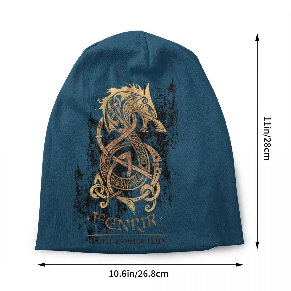 Viking Valhalla Fenrir Wolf Beanie – Nordic Skull Cap for Men and Women, Winter Warm Knit Hat with Odin’s Power - Premium beanie from Lizard Vigilante - Just $18.88! Shop now at Lizard Vigilante