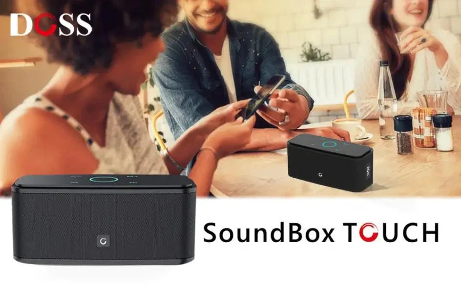 DOSS Bluetooth Speaker SoundBox, Touch Control Sound Box, 12W HD Sound, IPX5 Waterproof, Built-in Mic Hand Free Portable Speaker