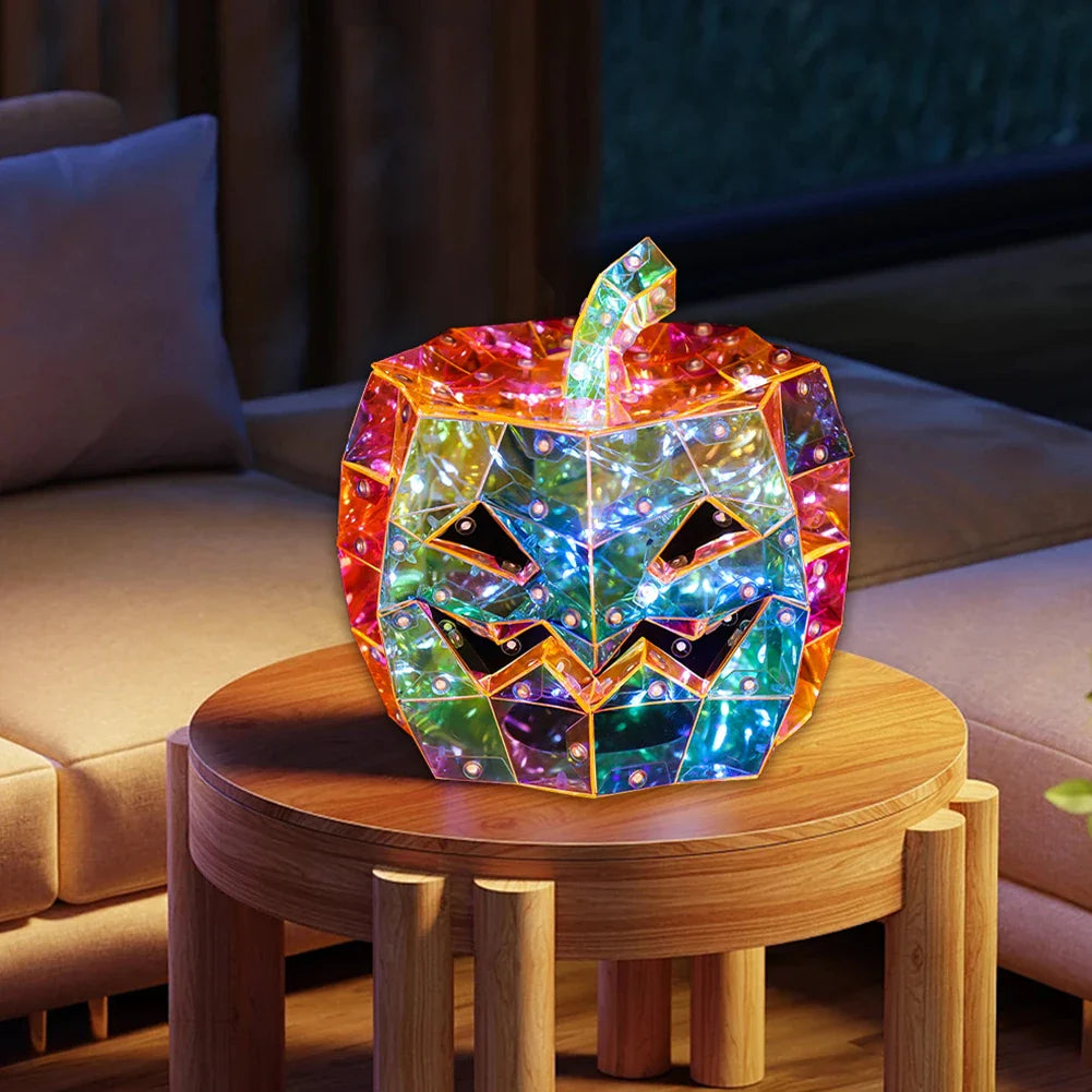 Ghost Halloween Decor Lights Pumpkin Skull Ornament Shining Ghost Light Prismatic Iridescent Phantom Ghost Halloween Party Decor