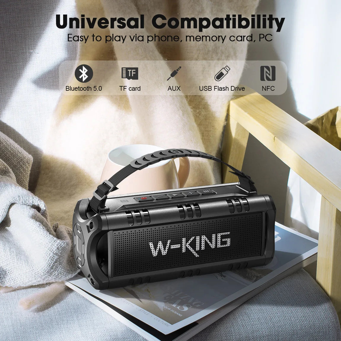 W-KING Bluetooth Speaker, 30W Portable Wireless Loud Speakers, IPX6 Waterproof Outdoor Speaker, 24H Playtime, EQ, AUX, TF Card - Premium bluetooth speaker from Lizard Vigilante - Just $97.99! Shop now at Lizard Vigilante