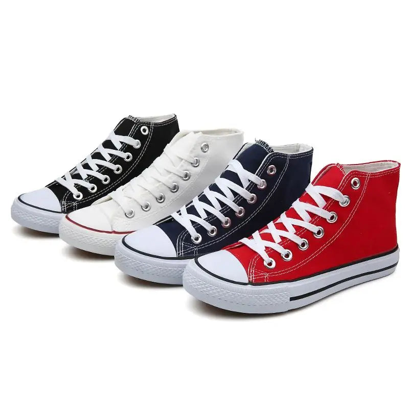 Unisex High-Top Canvas Sneakers – Breathable, Lightweight, Casual Lace-Up Vulcanized Shoes for All Seasons - Premium shoes from Lizard Vigilante - Just $43.88! Shop now at Lizard Vigilante