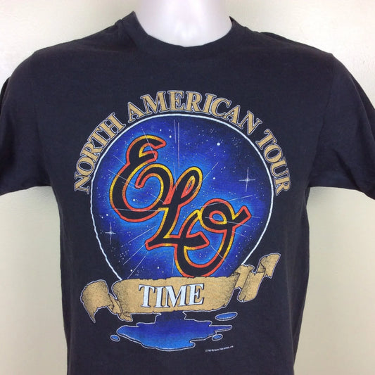 1981 ELO Time Concert TShirt Black S/M 80s Electric Light Orchestra E.L.O. Jeff Lynne Classic Rock Band - Premium T-Shirt from Lizard Vigilante - Just $23.88! Shop now at Lizard Vigilante